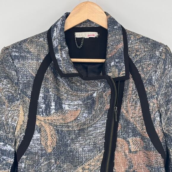 Anthropologie San & Soni Sequin Biker Jacket Vintage Sz 6 Avant Garde Steampunk - Picture 4 of 9